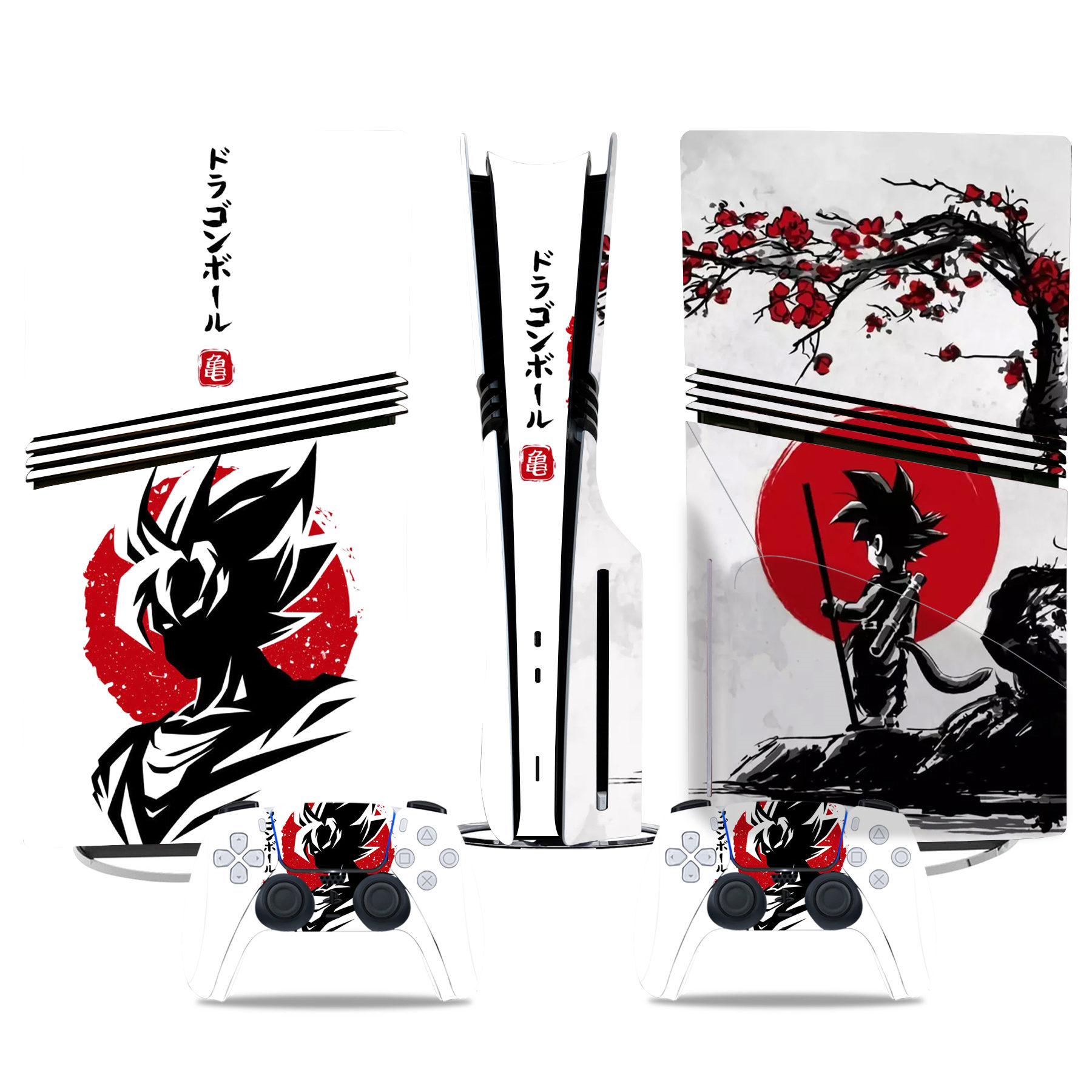 Dragon Ball Inspired PS5 Pro Skin Sticker With Goku Art – Premium Console And Controller Wraps