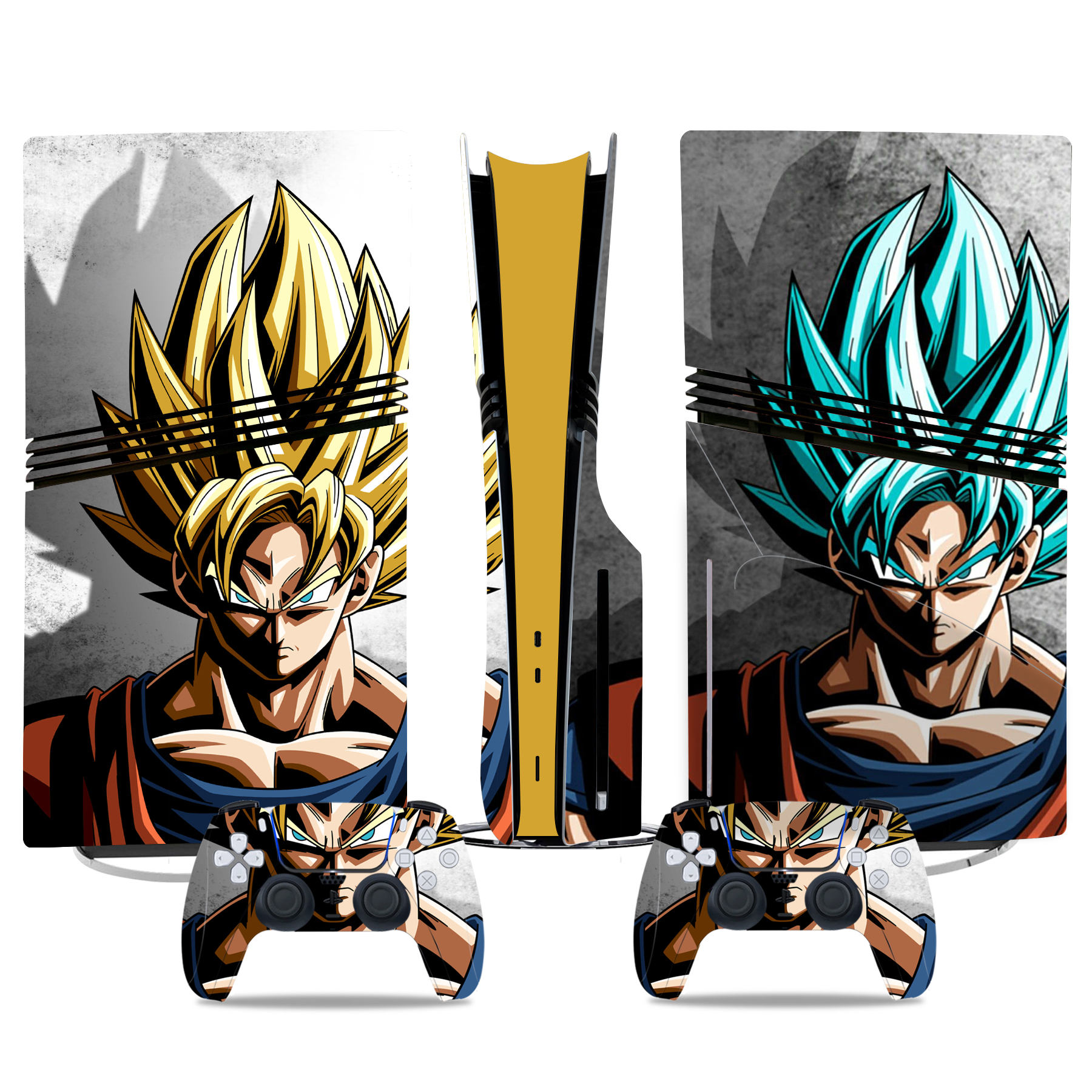 Custom Dragon Ball Z PS5 Skin Sticker - Super Saiyan Design For Console And Controllers