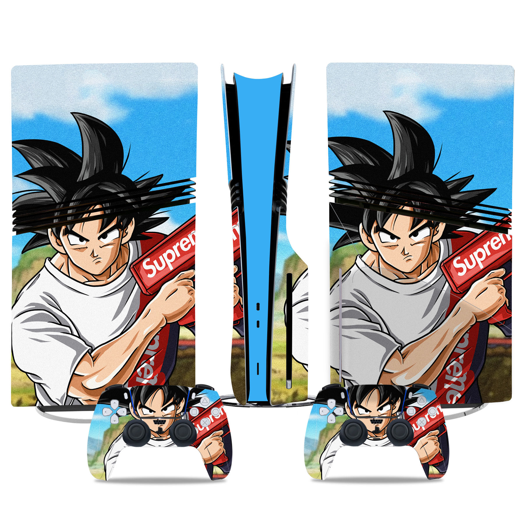 Supreme Style Goku PS5 Skin Sticker - Custom Anime Design For Console And Controllers
