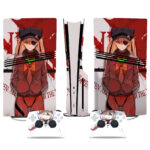 Asuka Langley Soryu PS5 Pro Skin Sticker With Controllers - Stylish Gaming Console Protection