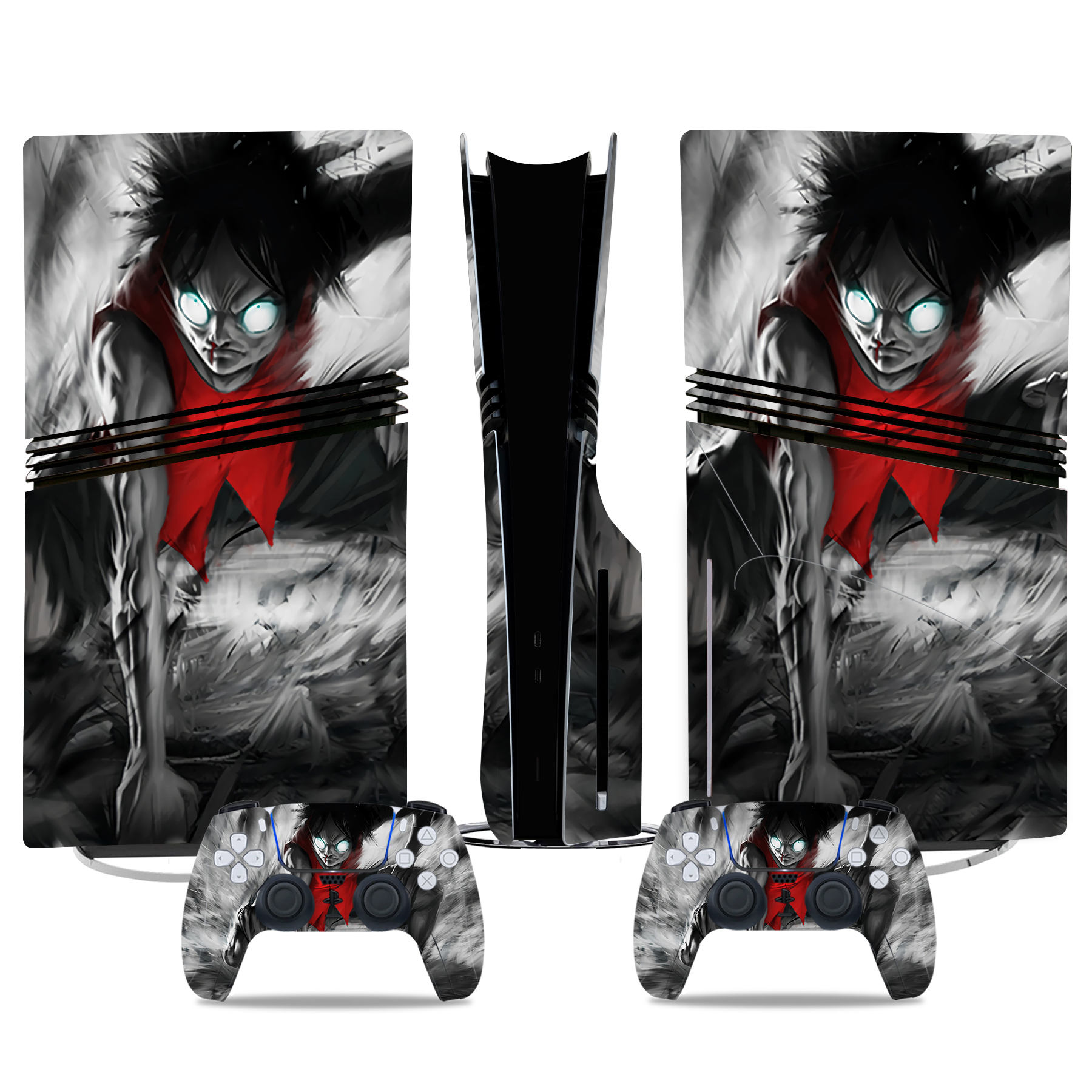 Monkey D. Luffy PS5 Pro Skin Sticker - Stylish Console & Controller Cover For One Piece Fans