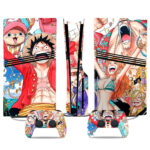 One Piece Crew PS5 Pro Skin Sticker - Vibrant Anime Console & Controller Wrap Design