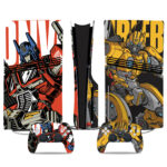 Transformers PS5 Pro Skin Sticker – Optimus Prime & Bumblebee Design For Console And Controller