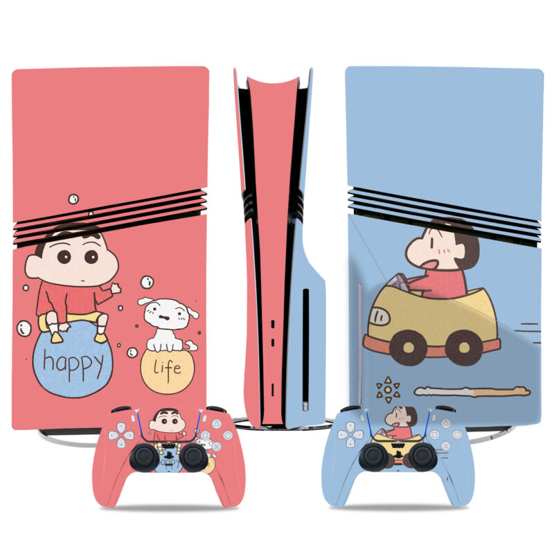 Crayon Shinchan PS5 Pro Skin Sticker – Adorable Happy Life Theme For Console And Controller