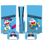 Doraemon-Themed Custom PS5 Pro Skin Sticker - Cute Anime Design Console & Controller Decals For Gamers