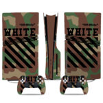 Off-White Camo PS5 Pro Skin Sticker Set – Sleek Console & Controller Protection In Military Style