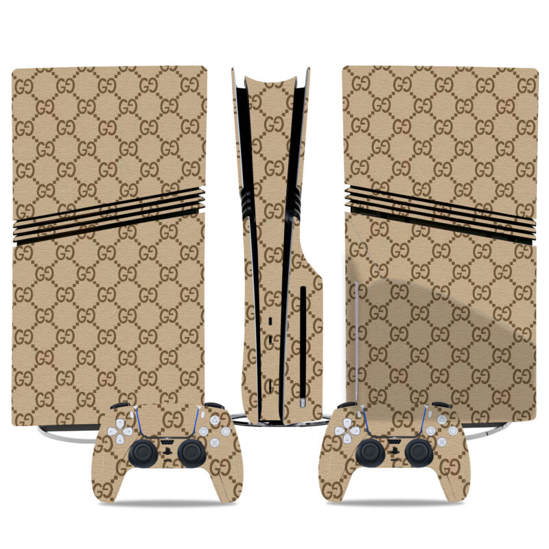 Gucci Pattern PS5 Pro Skin Sticker For Console & Controller