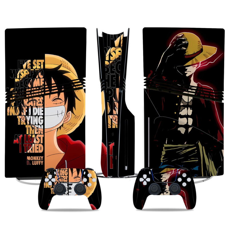 Epic One Piece Monkey D. Luffy PS5 Skin Sticker - Pirate King Anime Design For Console & Controller