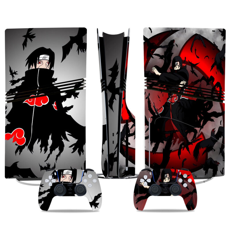 Naruto Itachi Uchiha PS5 Pro Skin Sticker - Stunning Anime Design For Console & Controller