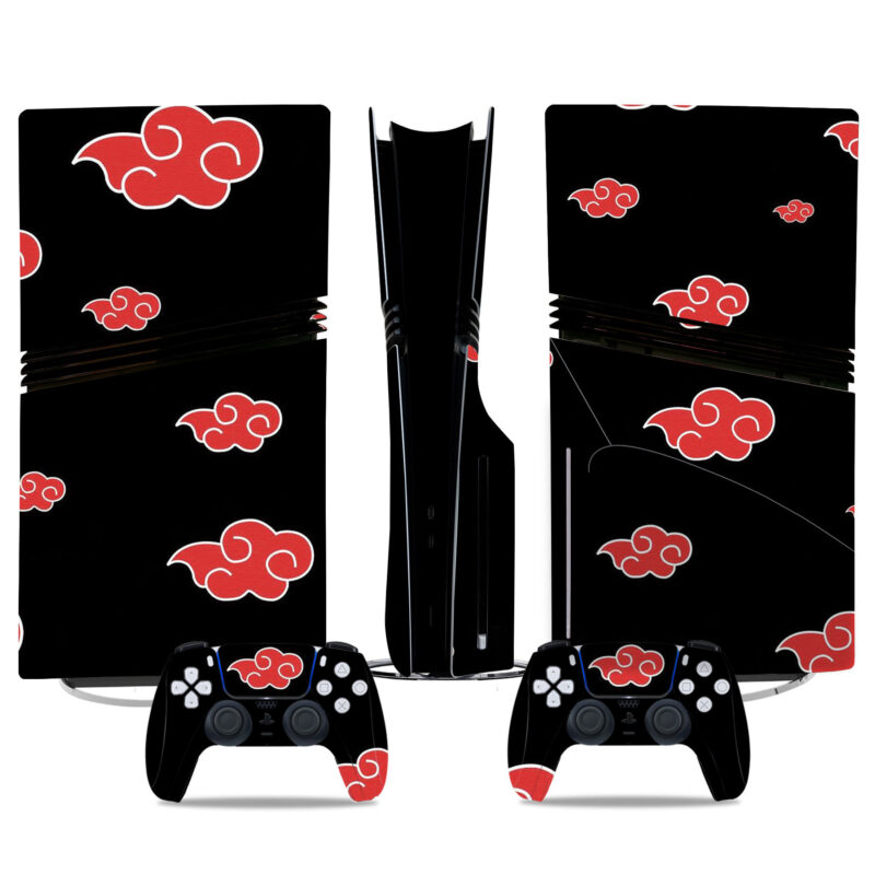 Naruto Cloud Pattern PS5 Pro Skin Sticker - Epic Anime Design For Console & Controller