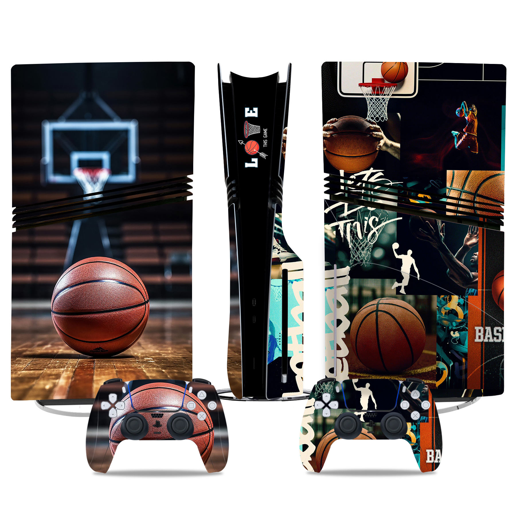 Dynamic Basketball PS5 Pro Skin Sticker – High-Quality Vinyl Wrap For Console & Controller