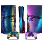 Stunning Galaxy Adventure PS5 Pro Skin Sticker – Vibrant Console & Controller Wrap