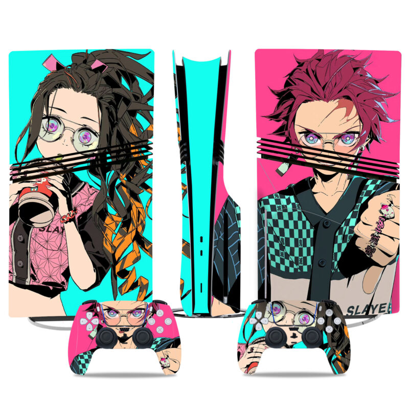 Demon Slayer PS5 Pro Skin Sticker – Custom Console And Controller Wraps For Gamers