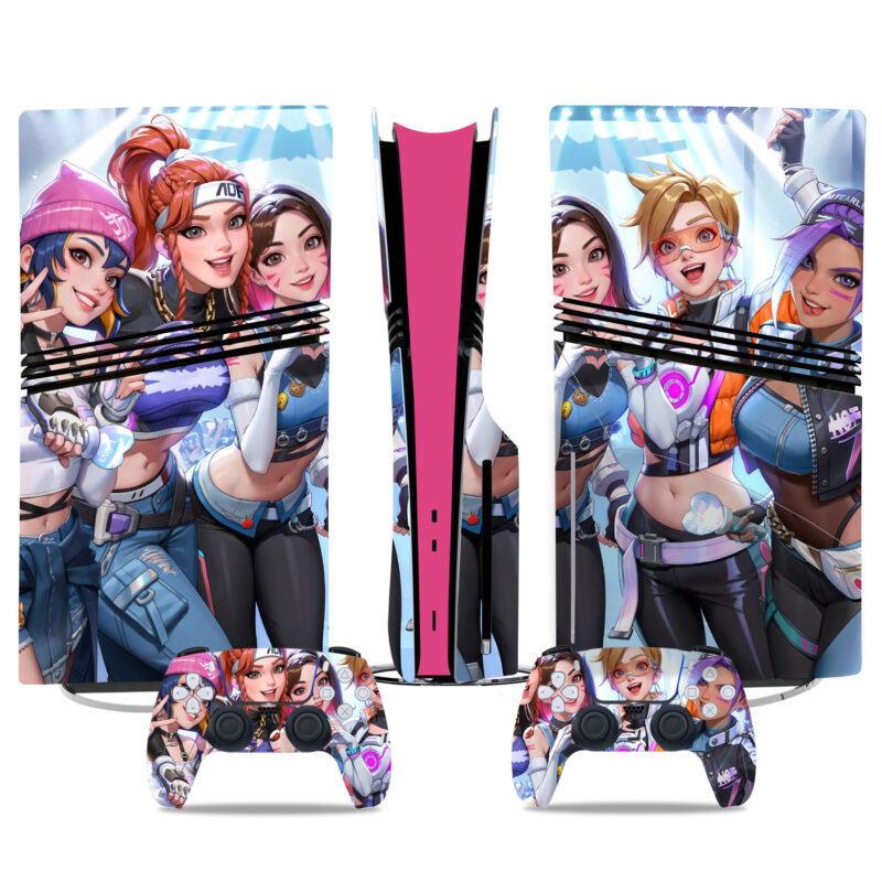 Overwatch 2 PS5 Pro Skin Sticker - Vibrant Anime Console & Controller Protective Decals