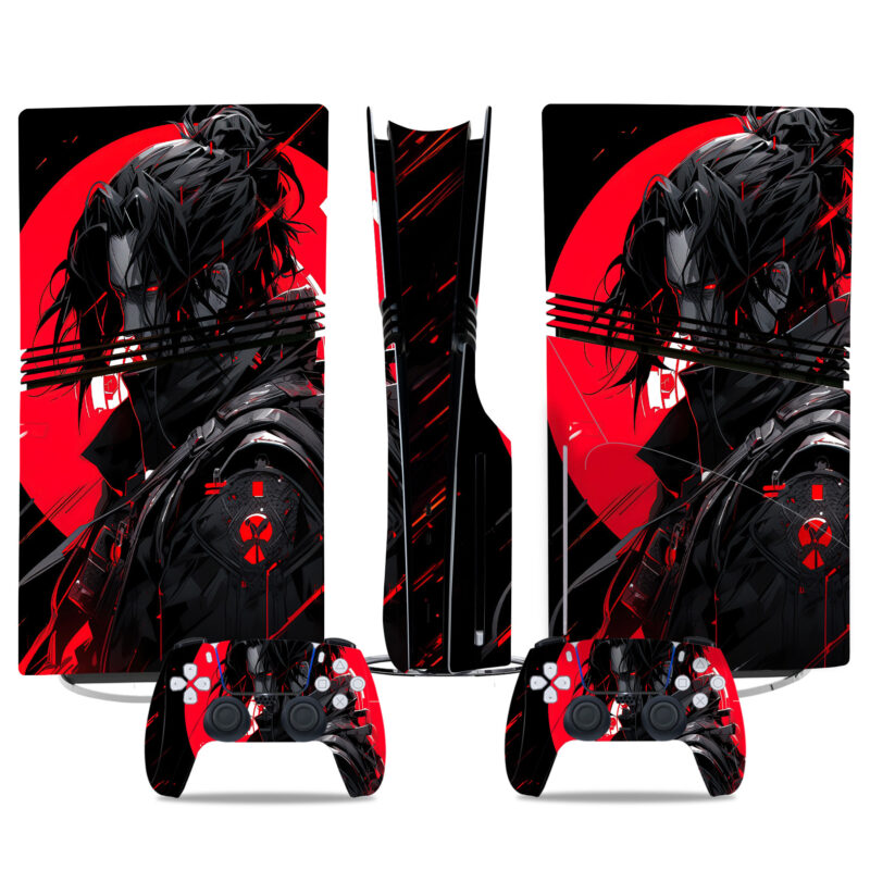 Itachi Uchiha PS5 Pro Skin Sticker – Epic Red And Black Anime Console Wrap Design