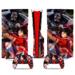 PS5 Pro Skin Sticker - Anime Luffy & Kaido Design - Custom Console & Controller Decal Wrap