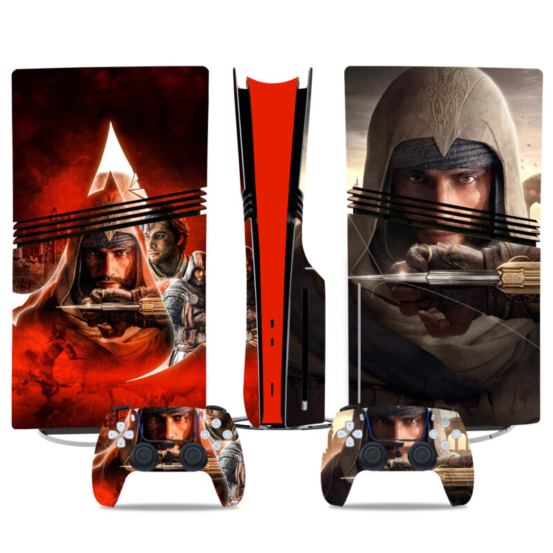 Assassin's Creed Themed PS5 Pro Skin Sticker With Matching Controller Decals - Premium Design