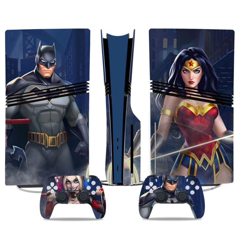 Batman & Wonder Woman PS5 Pro Skin – Vibrant Console And Controller Decal For Superhero Fans