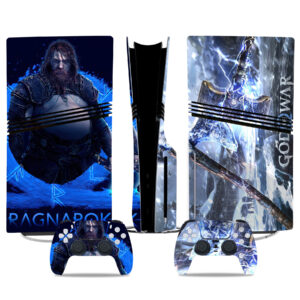 God Of War Ragnarök PS5 Pro Skin Sticker – Vibrant Console And Controller Custom Wrap