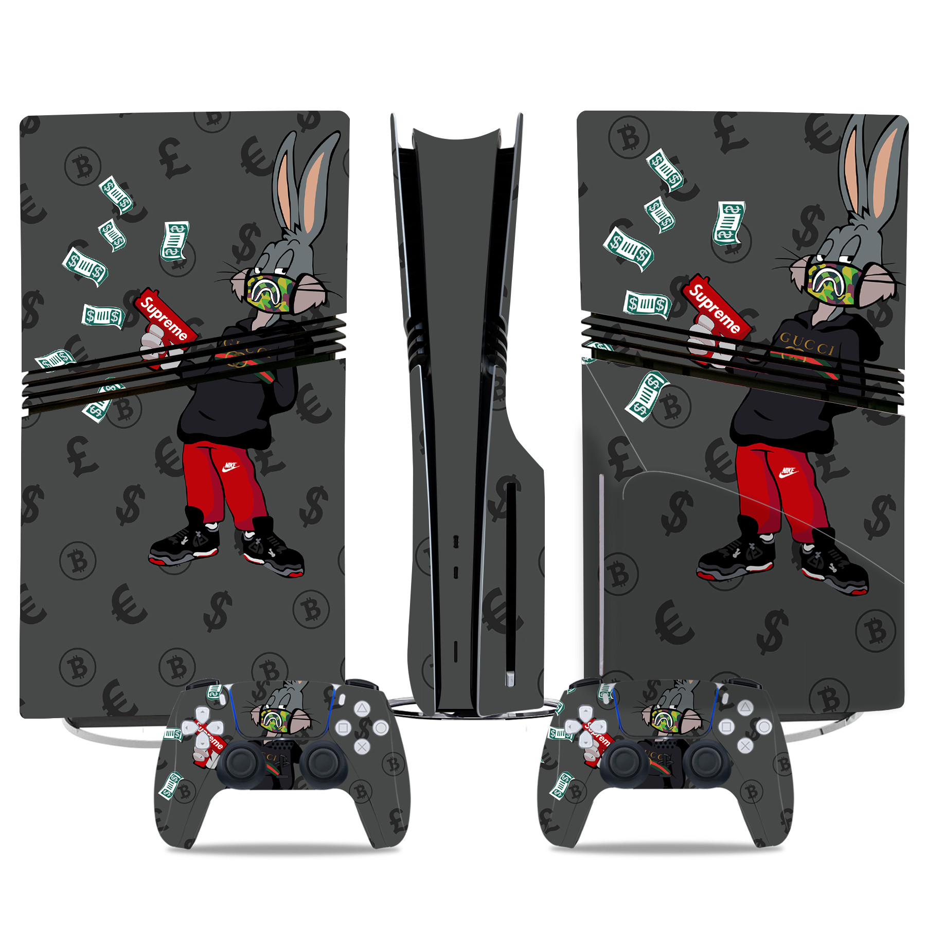 Luxury Streetwear Bugs Bunny PS5 Pro Skin Sticker – Supreme Design For Console & Controllers