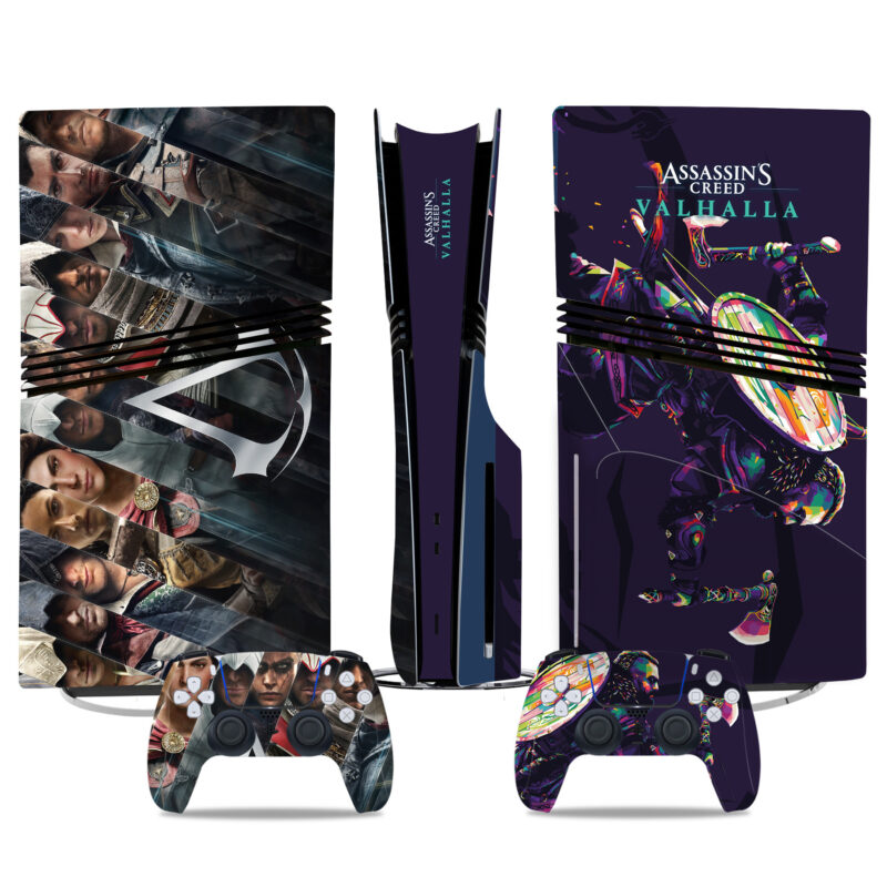 Assassin’s Creed Valhalla Legacy PS5 Pro Skin Sticker – Epic Gaming Console And Controller