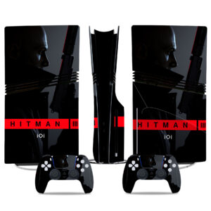 Hitman 3 PS5 Pro Skin Sticker – Sleek Black Design For Console And Controller