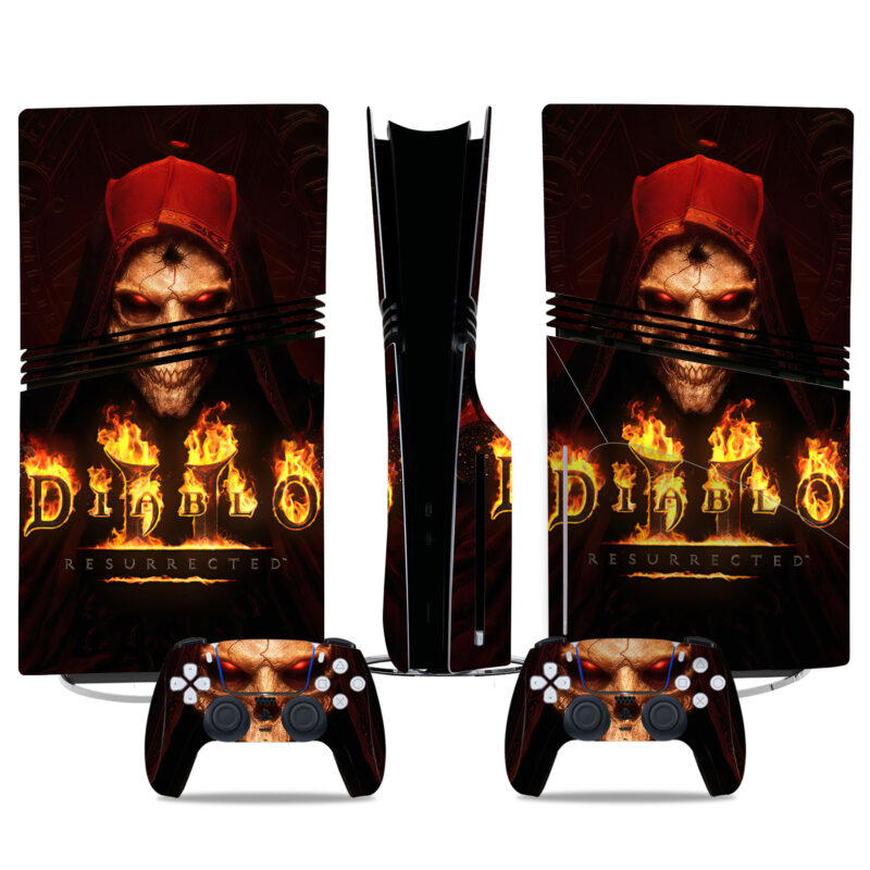 Diablo Resurrected PS5 Pro Skin Sticker Set With Matching Controller Wraps - Gaming Console Decal