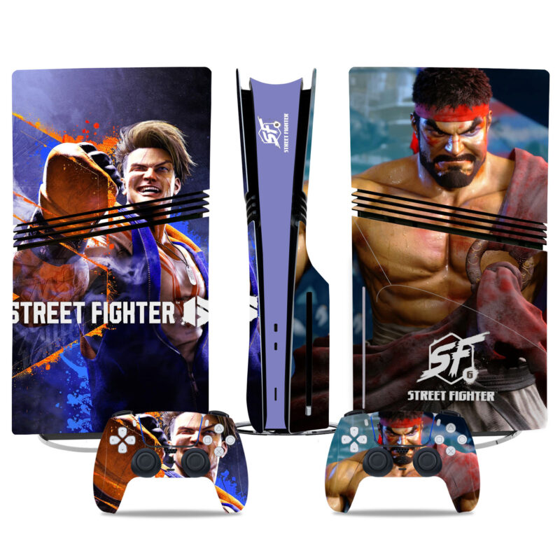 Street Fighter 6 PS5 Pro Skin Stickers - Stylish Console & Controller Protective Decals