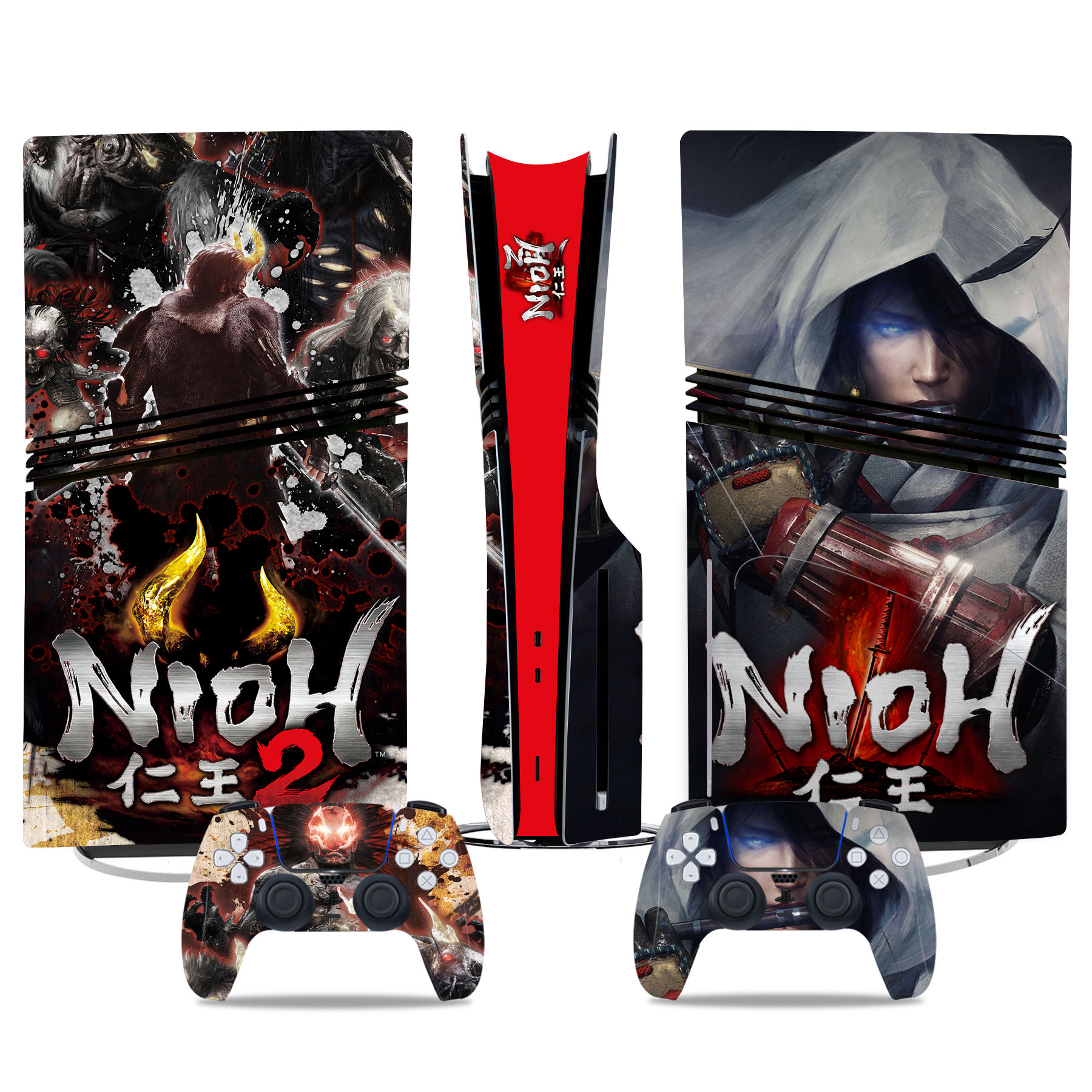 Nioh 2 PS5 Pro Skin Sticker - Premium Console And Controller Custom Protective Wrap Design