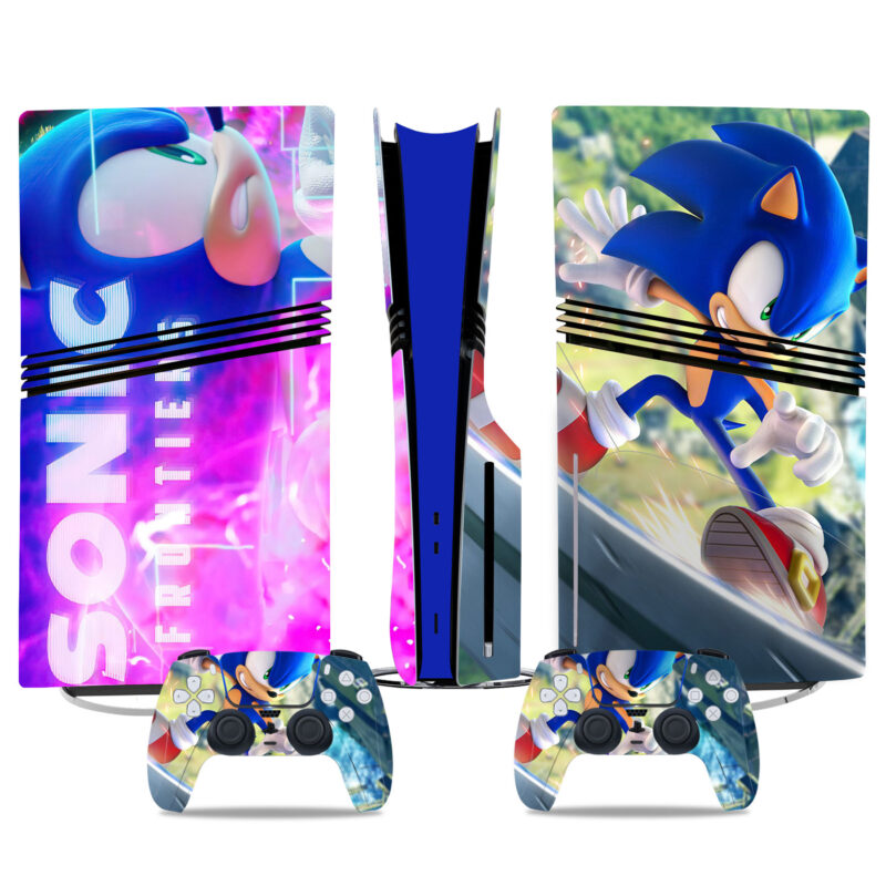 Sonic Frontiers PS5 Pro Skin Sticker - Vibrant Console And Controller Wrap For Sonic Fan