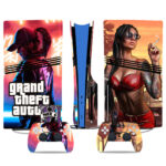 Grand Theft Auto VI PS5 Pro Skin Sticker - Vibrant Console And Controller Wrap Set Design