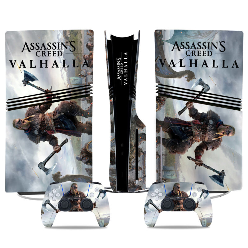 Assassin's Creed Valhalla PS5 Pro Skin Sticker - Epic Viking Console Wrap With Controller Decals