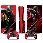 Black Suit Spider-Man PS5 Pro Skin Sticker – Sleek Custom Console & Controller Design