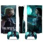 Final Fantasy VII PS5 Pro Skin Sticker – Iconic Cloud & Tifa Design For Console & Controller
