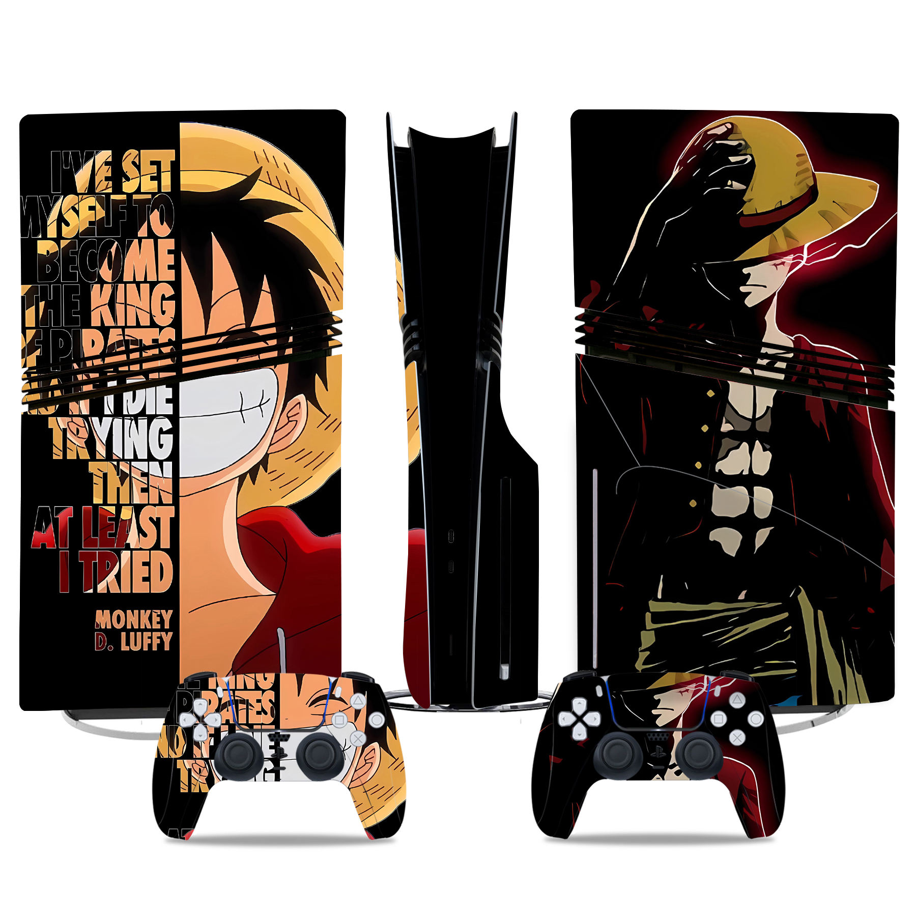 Monkey D. Luffy PS5 Pro Skin Sticker – Iconic One Piece Design For Console And Controller