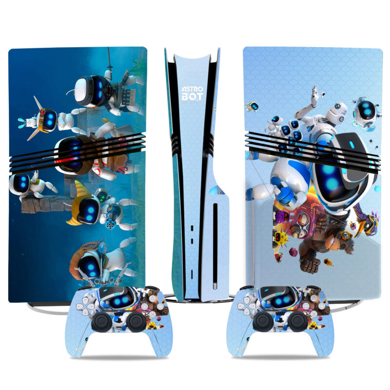 Astro Bot PS5 Pro Skin Sticker – Adorable Robot Adventure Console And Controller Design