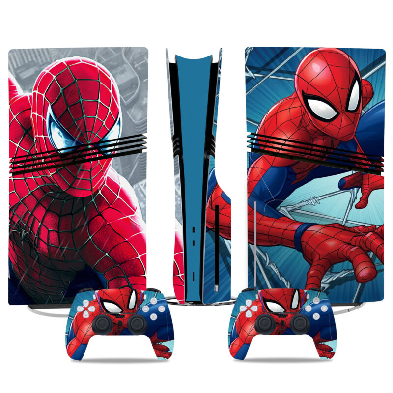 Classic Spider-Man PS5 Pro Skin Sticker – Web-Slinging Style For Console And Controller