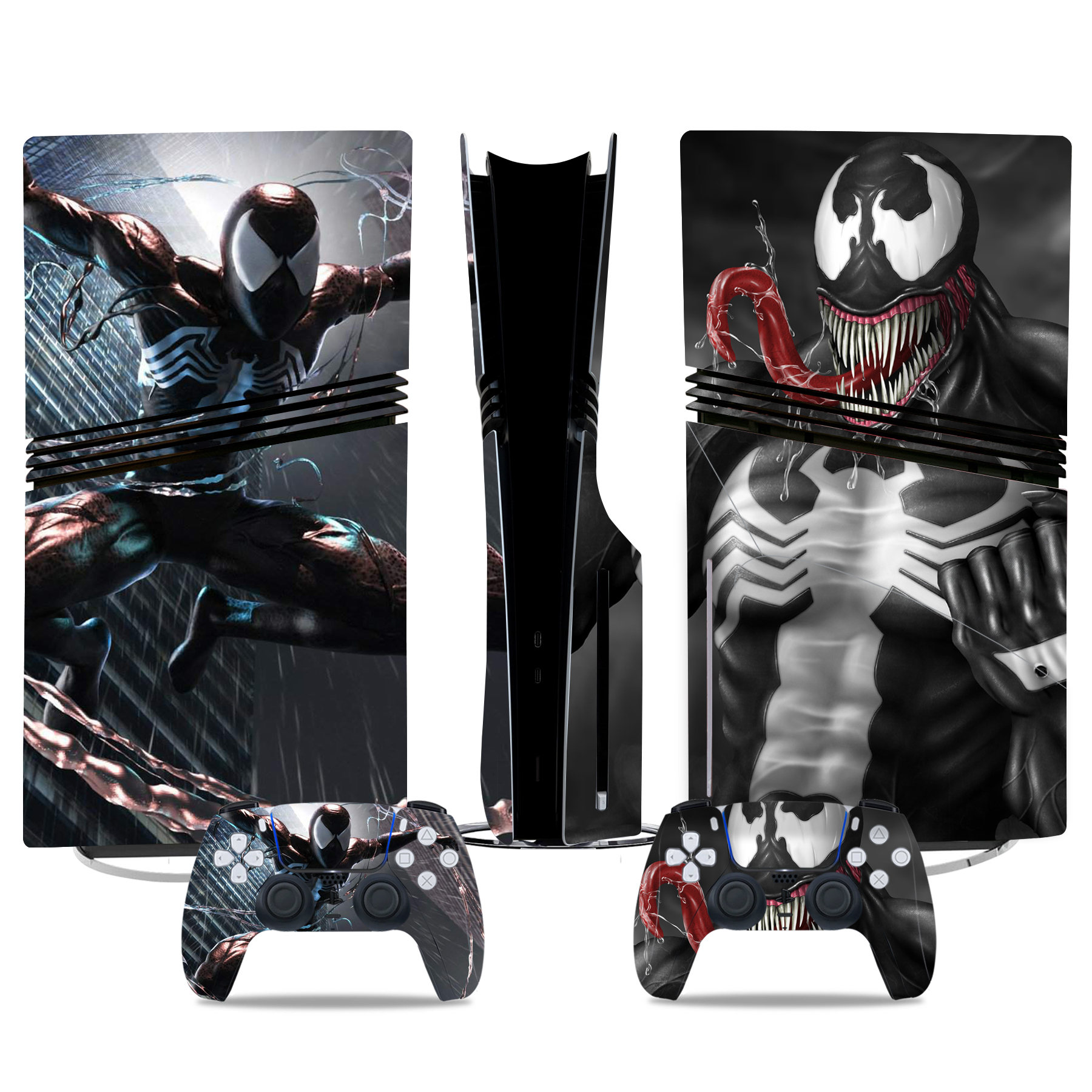 Black Suit Venom PS5 Pro Skin Sticker – Epic Console And Controller Wrap Design