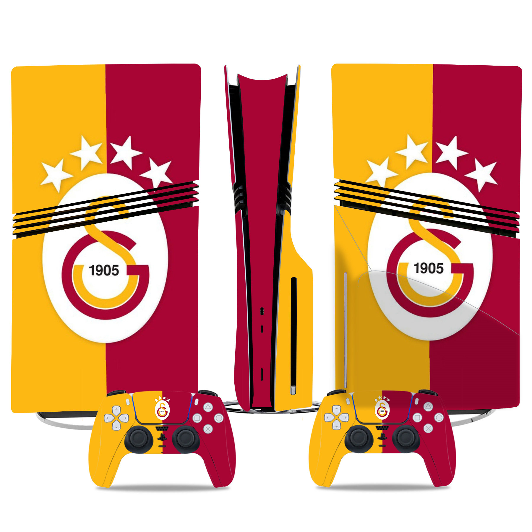 Galatasaray PS5 Pro Skin Sticker – Bold Team Colors Console & Controller Wrap