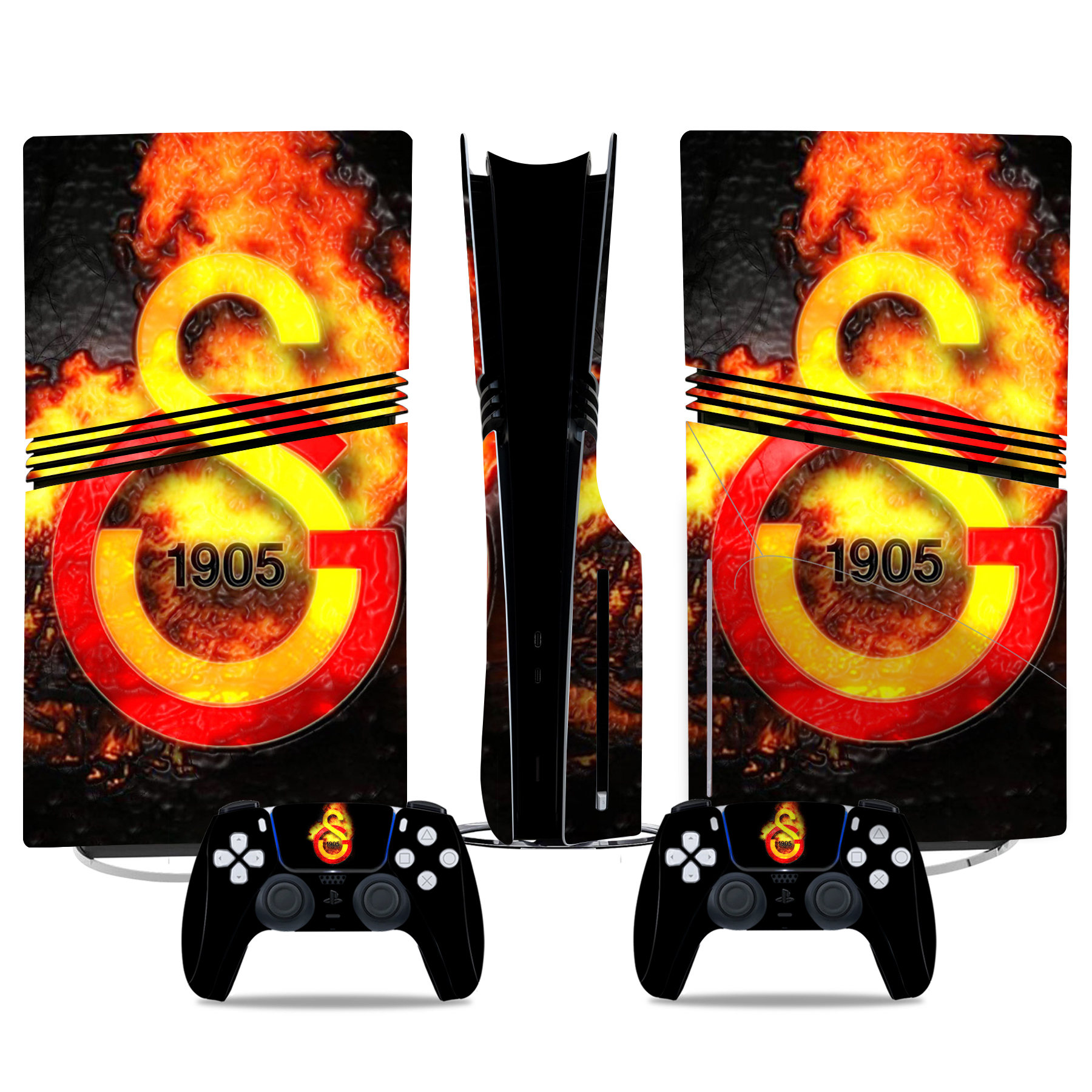Galatasaray 1905 Flames PS5 Pro Skin Sticker – Iconic Console Wrap & Controller