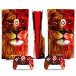 Galatasaray Lion-Themed PS5 Pro Skin Sticker – Premium Console & Controller Wrap
