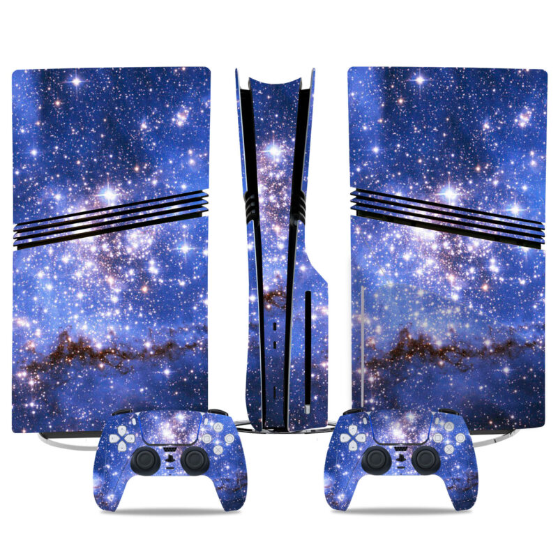 Cosmic Galaxy PS5 Pro Skin Sticker – Stellar Design For Console & Controllers