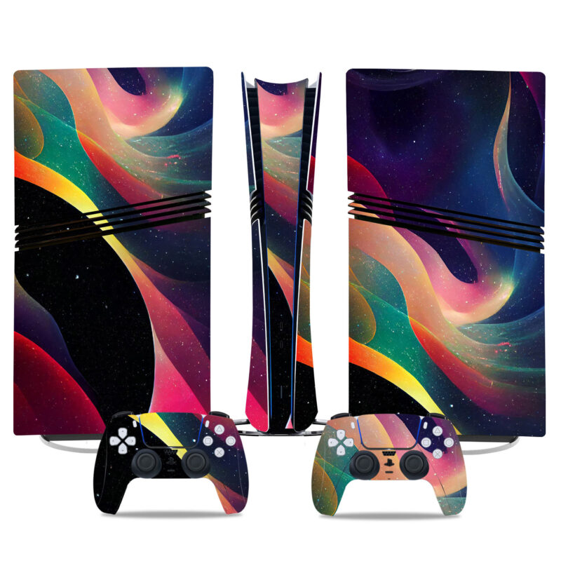 Custom PS5 Pro Skin Sticker - Vibrant Galaxy Design With Matching Controller Decals For Ultimate Gaming Style & Protection