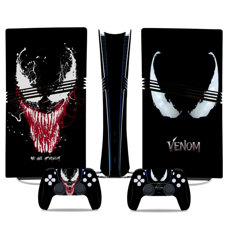 Venom-Themed PS5 Pro Skin Sticker For Console And Controllers – Premium Vinyl Decal Design - Image 3
