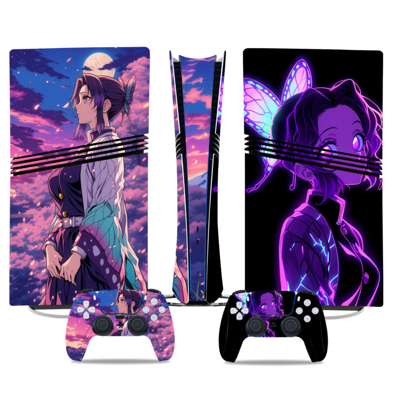 Demon Slayer Shinobu Kochō PS5 Pro Skin Sticker – Console And Controller Design