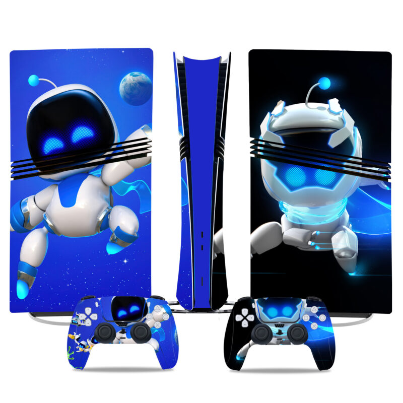 Astro Bot PS5 Pro Skin Sticker – Futuristic Space Adventure Design For Console And Controller