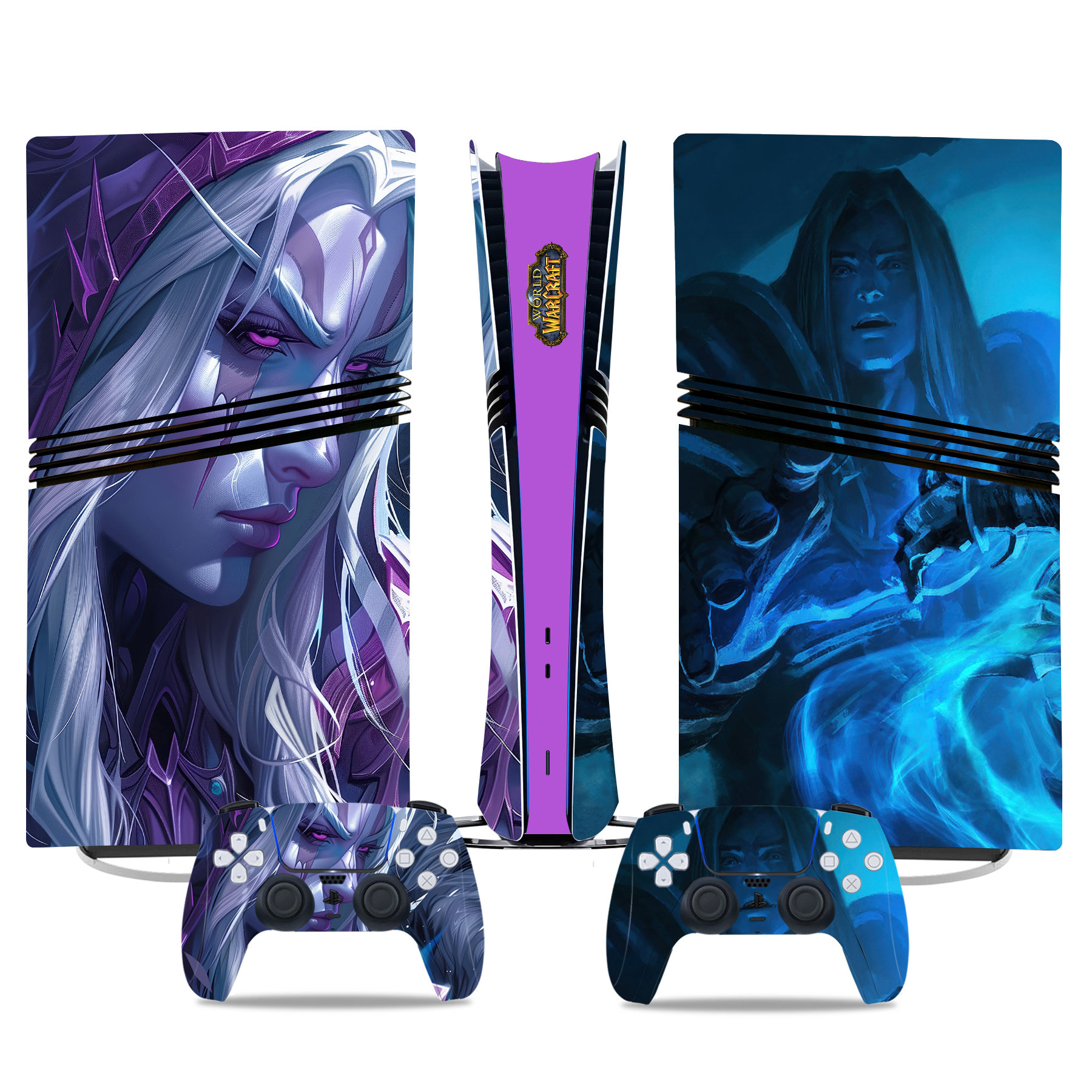 Epic World Of Warcraft PS5 Pro Skin Sticker – Sylvanas & Arthas Design For Console And Controller - Image 3