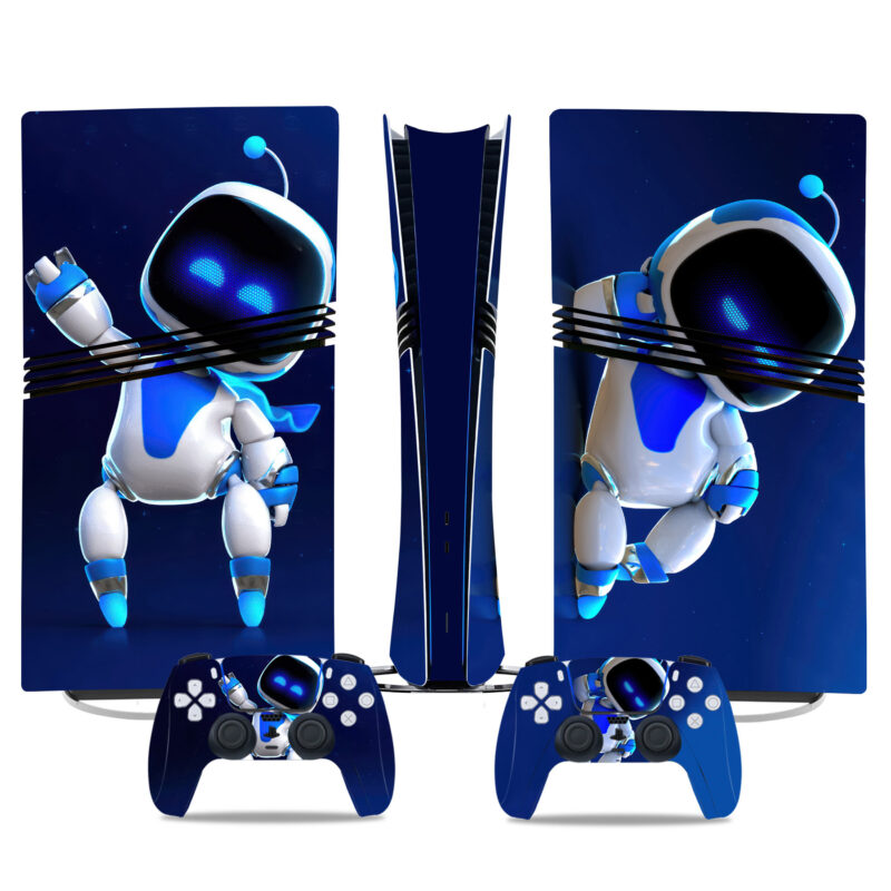 Astro Bot PS5 Pro Skin Sticker – Futuristic Design For Console And Controller Wrap