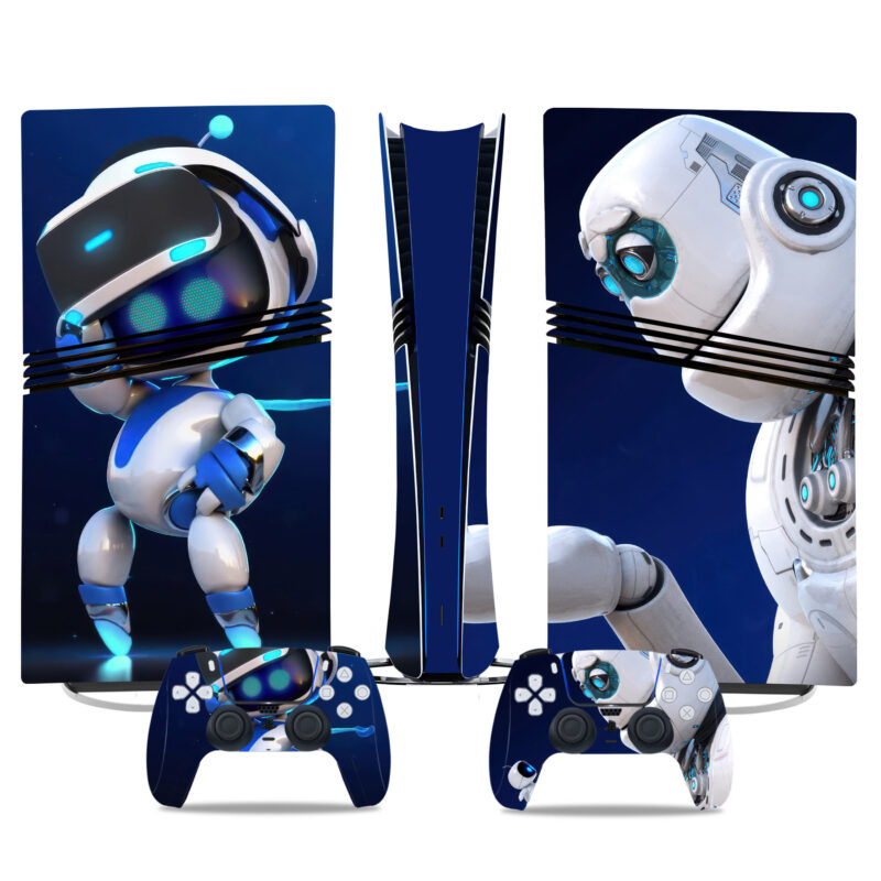 Custom PS5 Pro Skin Sticker With Futuristic Robot Design For Console And Controllers