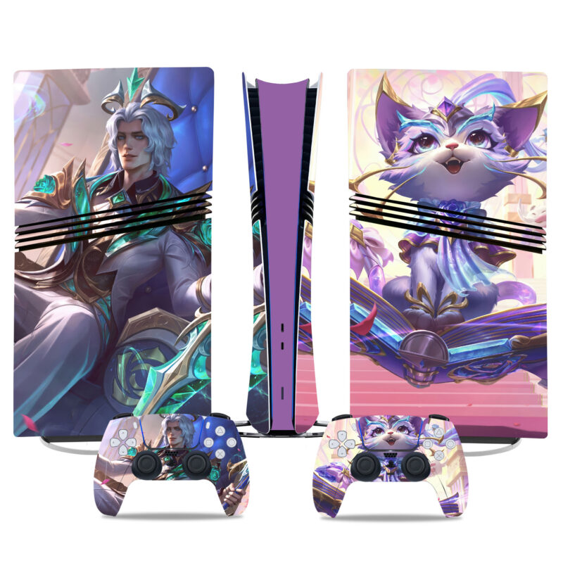 Crystal Rose Viego PS5 Pro Skin Sticker - Elegant Console & Controller Wrap Design